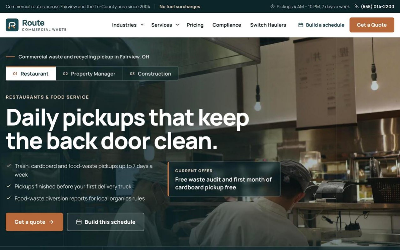 Route commercial waste design