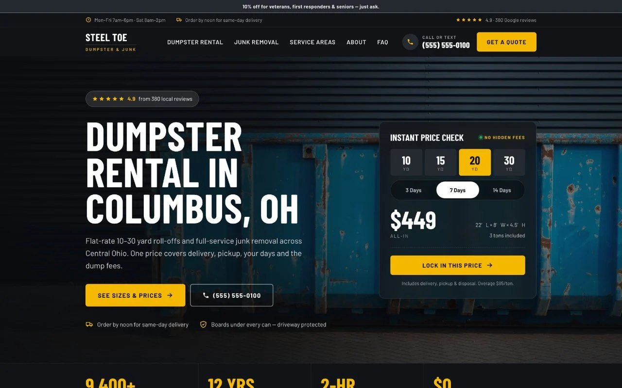 Steel Toe dumpster design